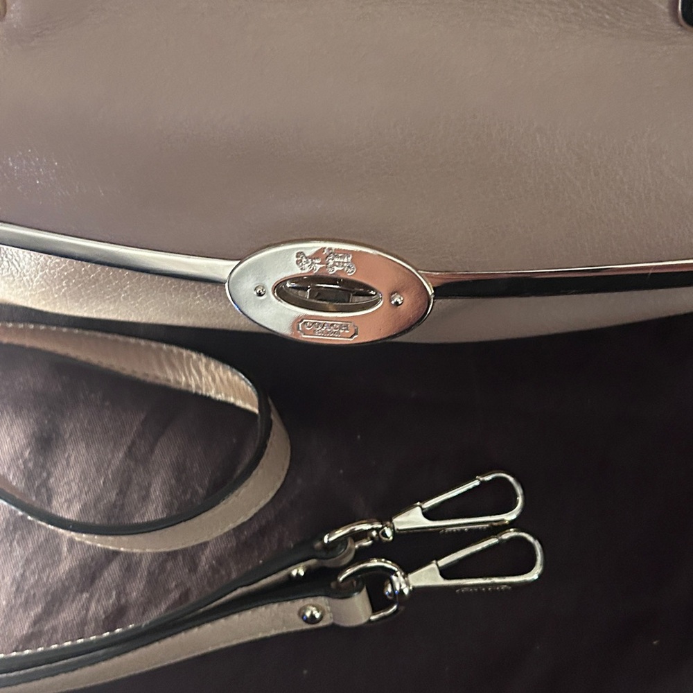 Coach Beige Leather Satchel - Picture 5 of 9